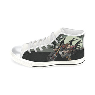 Daryl Dixon White High Top Canvas Shoes for Kid - TeeAmazing