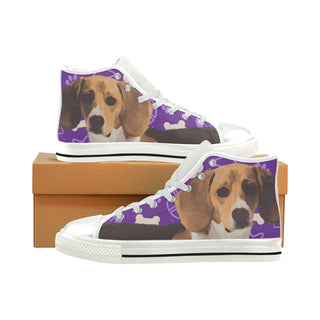 Beagle White Men’s Classic High Top Canvas Shoes - TeeAmazing