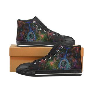Staffordshire Bull Terrier Glow Design Black Men’s Classic High Top Canvas Shoes /Large Size - TeeAmazing