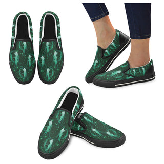 Sailor Neptune Black Women's Slip-on Canvas Shoes/Large Size (Model 019) - TeeAmazing