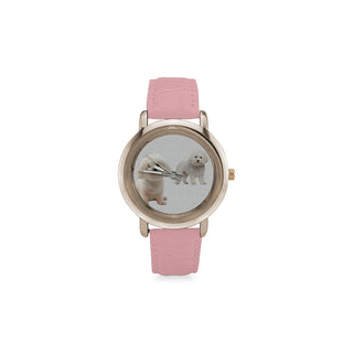 Bichon Frise Lover Women's Rose Gold Leather Strap Watch - TeeAmazing