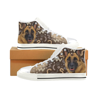 German Shepherd Lover White High Top Canvas Shoes for Kid - TeeAmazing