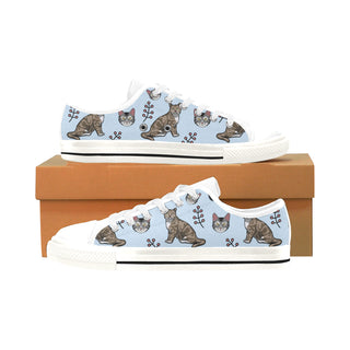American Shorthair White Men's Classic Canvas Shoes/Large Size - TeeAmazing