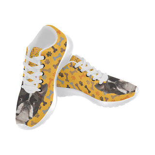 Boston Terrier White Sneakers for Women - TeeAmazing