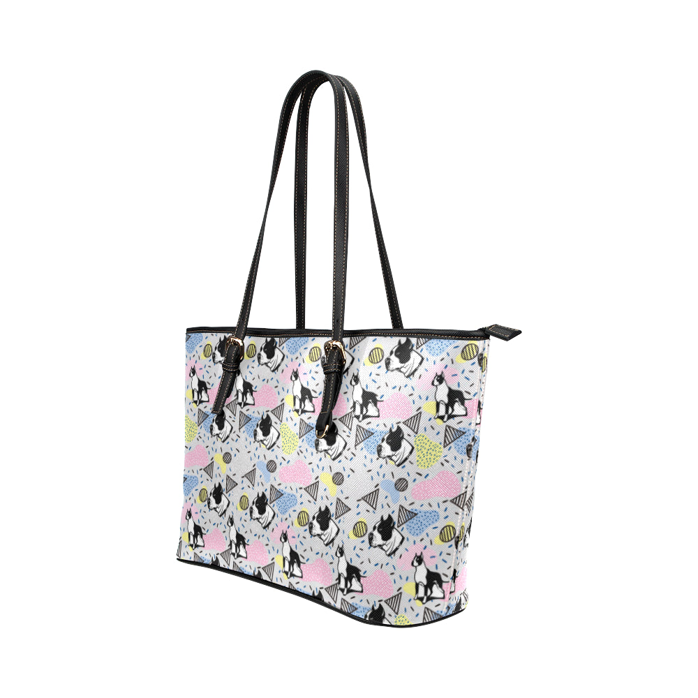 American Staffordshire Terrier Pattern Leather Tote Bag/Small - TeeAmazing