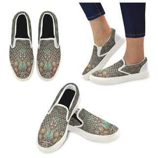 Moon Lord White Women's Slip-on Canvas Shoes - TeeAmazing