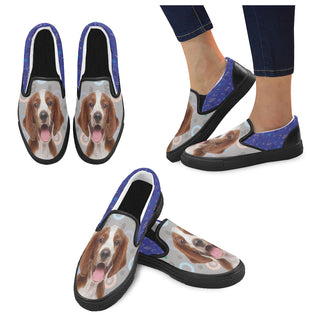 Welsh Springer Spaniel Dog Black Women's Slip-on Canvas Shoes - TeeAmazing