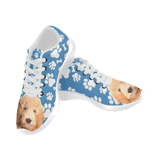 Goldendoodle White Sneakers Size 13-15 for Men - TeeAmazing