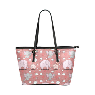 Elephant Pattern Leather Tote Bag/Small - TeeAmazing