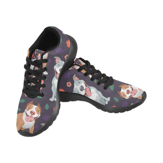 Pit bull Flower Black Sneakers for Men - TeeAmazing