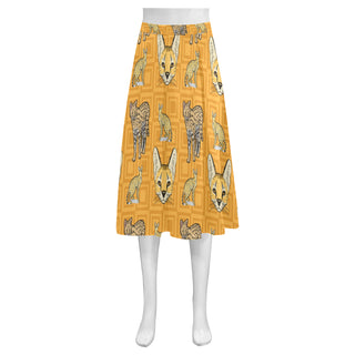 Savannah Cat Mnemosyne Women's Crepe Skirt (Model D16) - TeeAmazing