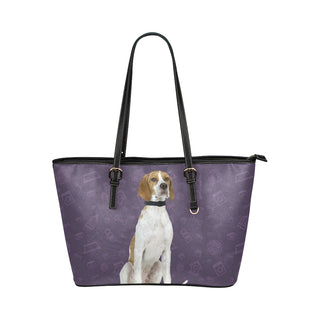 English Pointer Dog Leather Tote Bag/Small - TeeAmazing