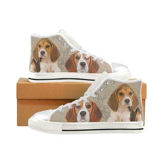 Beagle Lover White Women's Classic High Top Canvas Shoes - TeeAmazing