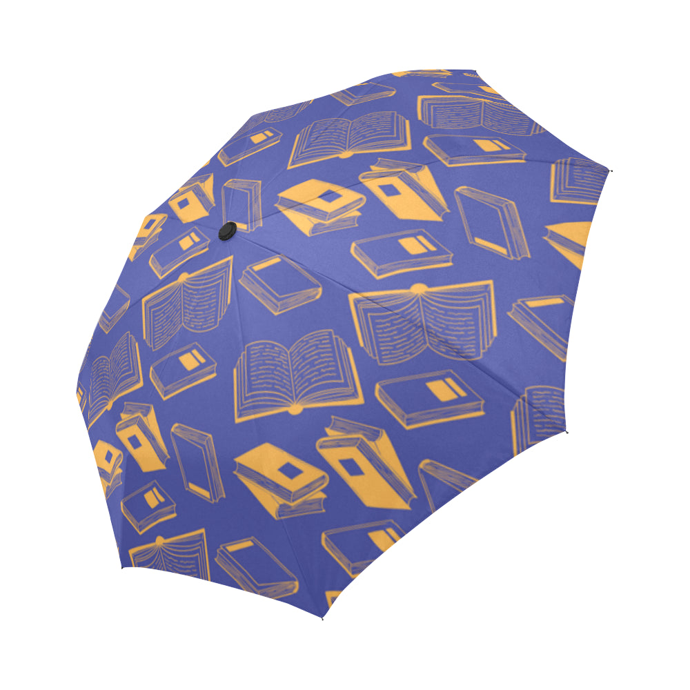 Book Pattern Auto-Foldable Umbrella - TeeAmazing