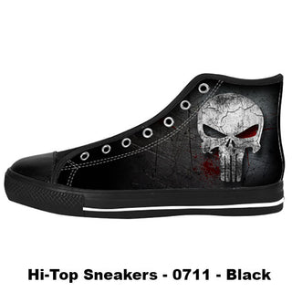 The Punisher Shoes & Sneakers - Custom The Punisher Canvas Shoes - TeeAmazing