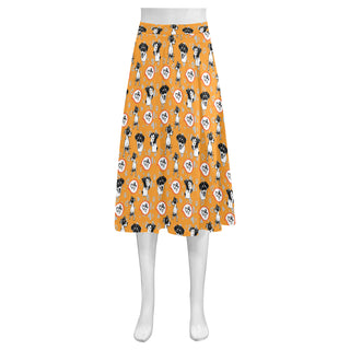 Jack Russell Terrier Pattern Mnemosyne Women's Crepe Skirt - TeeAmazing