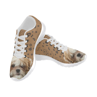 Maltese Shih Tzu Dog White Sneakers for Women - TeeAmazing