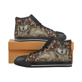 Wolf Lover Black Men’s Classic High Top Canvas Shoes - TeeAmazing