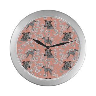 Italian Greyhound Flower Silver Color Wall Clock - TeeAmazing