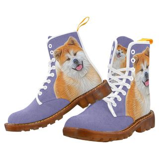 Akita Lover White Boots For Men - TeeAmazing