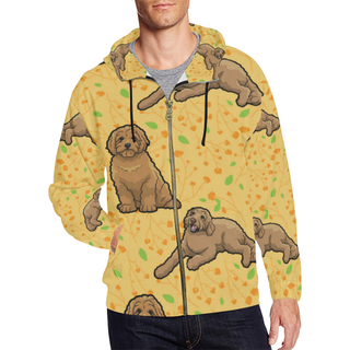 Australian Goldendoodle Flower All Over Print Full Zip Hoodie for Men (Model H14) - TeeAmazing