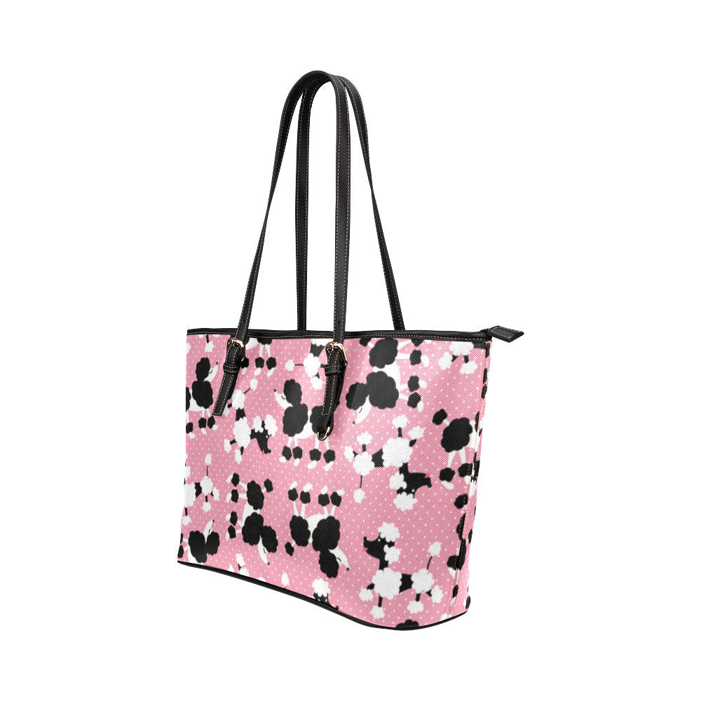 Poodle Leather Tote Bags - Poodle Bags - TeeAmazing