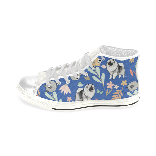 Keeshound Flower White Men’s Classic High Top Canvas Shoes - TeeAmazing