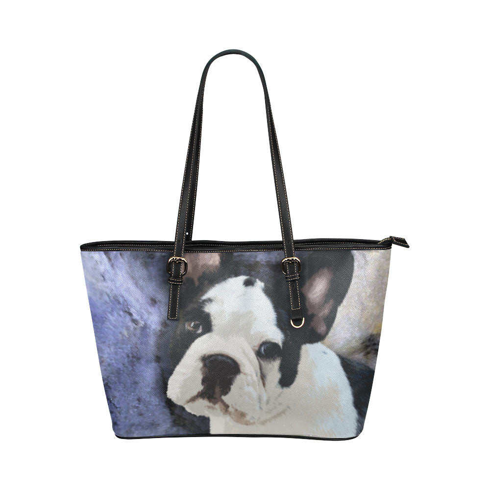 French Bulldog Leather Tote Bags - French Bulldog Bags - TeeAmazing