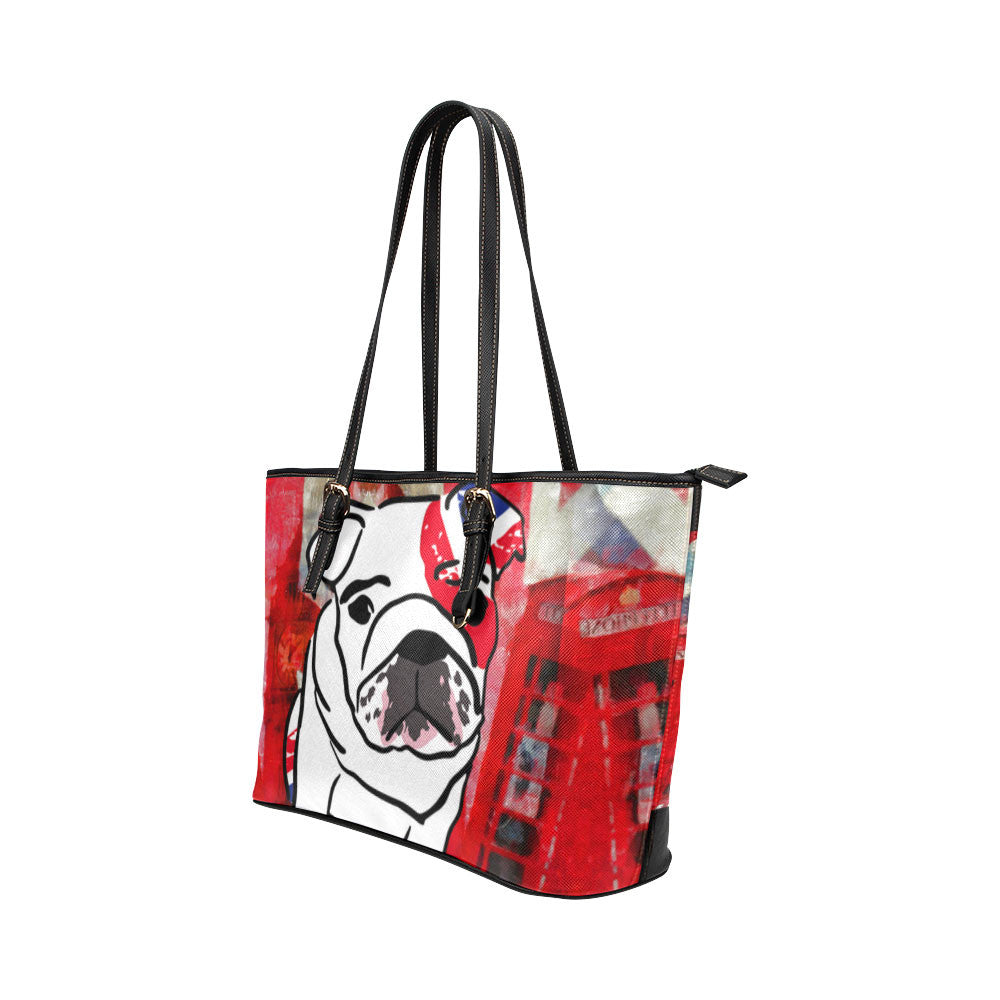English Bulldog Leather Tote Bags - English Bulldog Bags - TeeAmazing