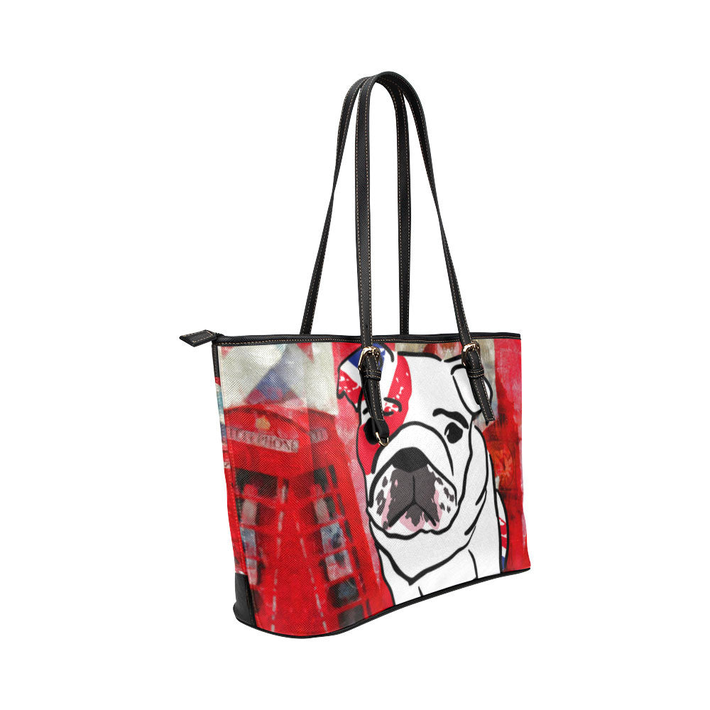 English Bulldog Leather Tote Bags - English Bulldog Bags - TeeAmazing