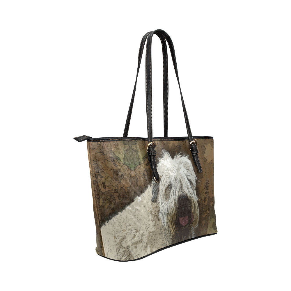 Soft Coated Wheaten Terrier Leather Tote Bags - Soft Coated Wheaten Terrier Bags - TeeAmazing