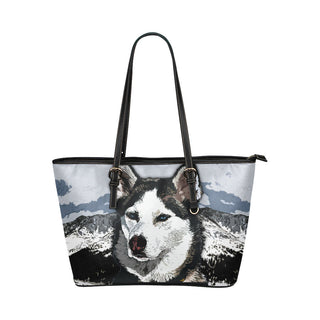 Siberian Husky Leather Tote Bags - Siberian Husky Bags - TeeAmazing
