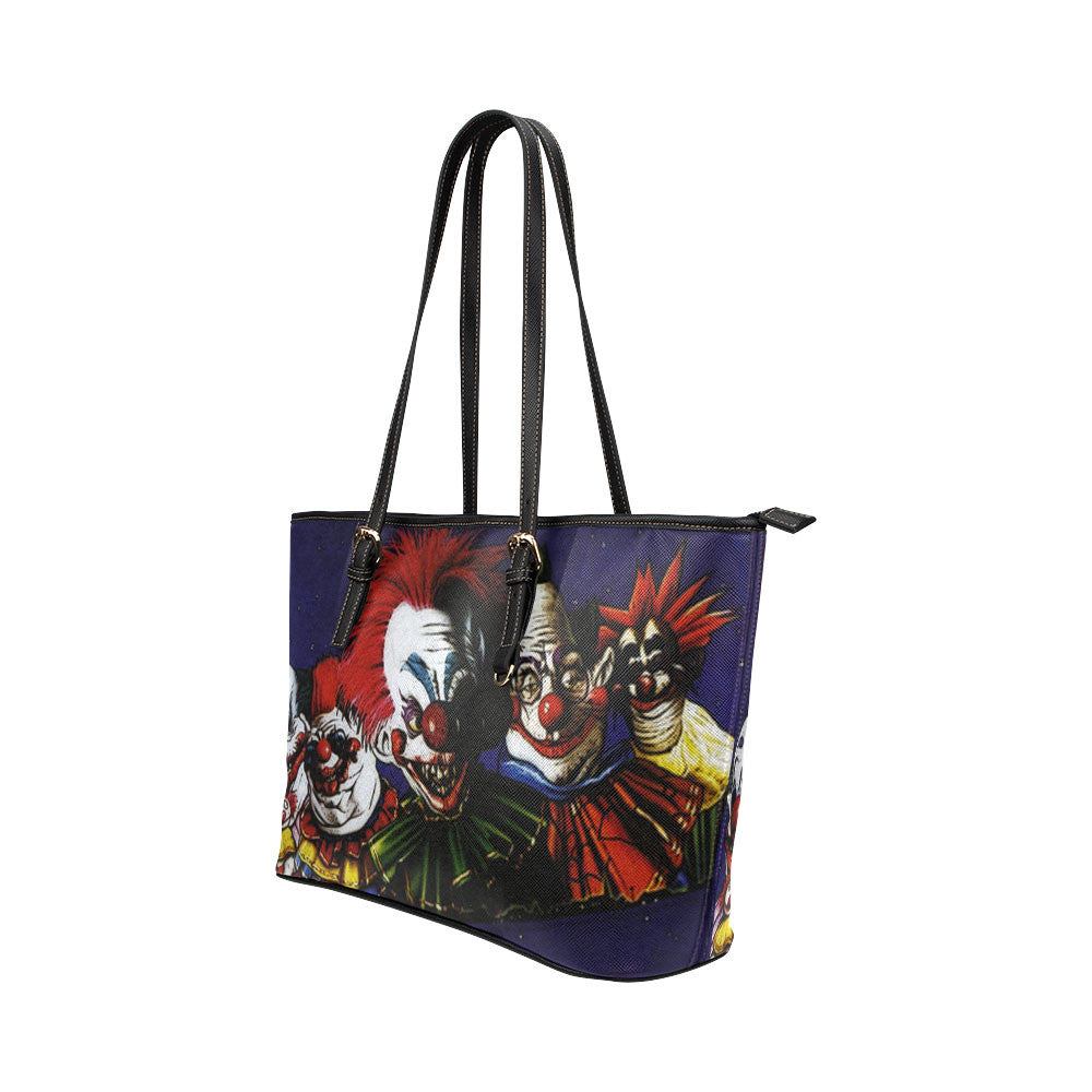Killer Klowns from Outer Space Leather Tote Bags - Killer Klowns from Outer Space Bags - TeeAmazing