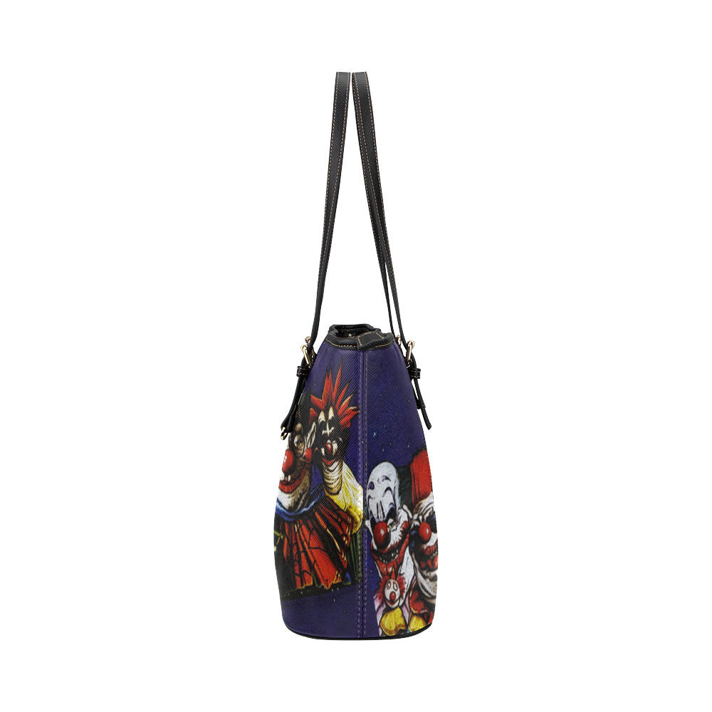 Killer Klowns from Outer Space Leather Tote Bags - Killer Klowns from Outer Space Bags - TeeAmazing