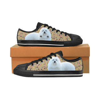 Coton De Tulear Dog Black Men's Classic Canvas Shoes/Large Size - TeeAmazing