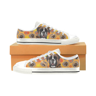 Boxer White Low Top Canvas Shoes for Kid - TeeAmazing