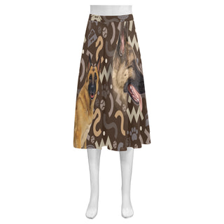 German Shepherd Lover Mnemosyne Women's Crepe Skirt (Model D16) - TeeAmazing