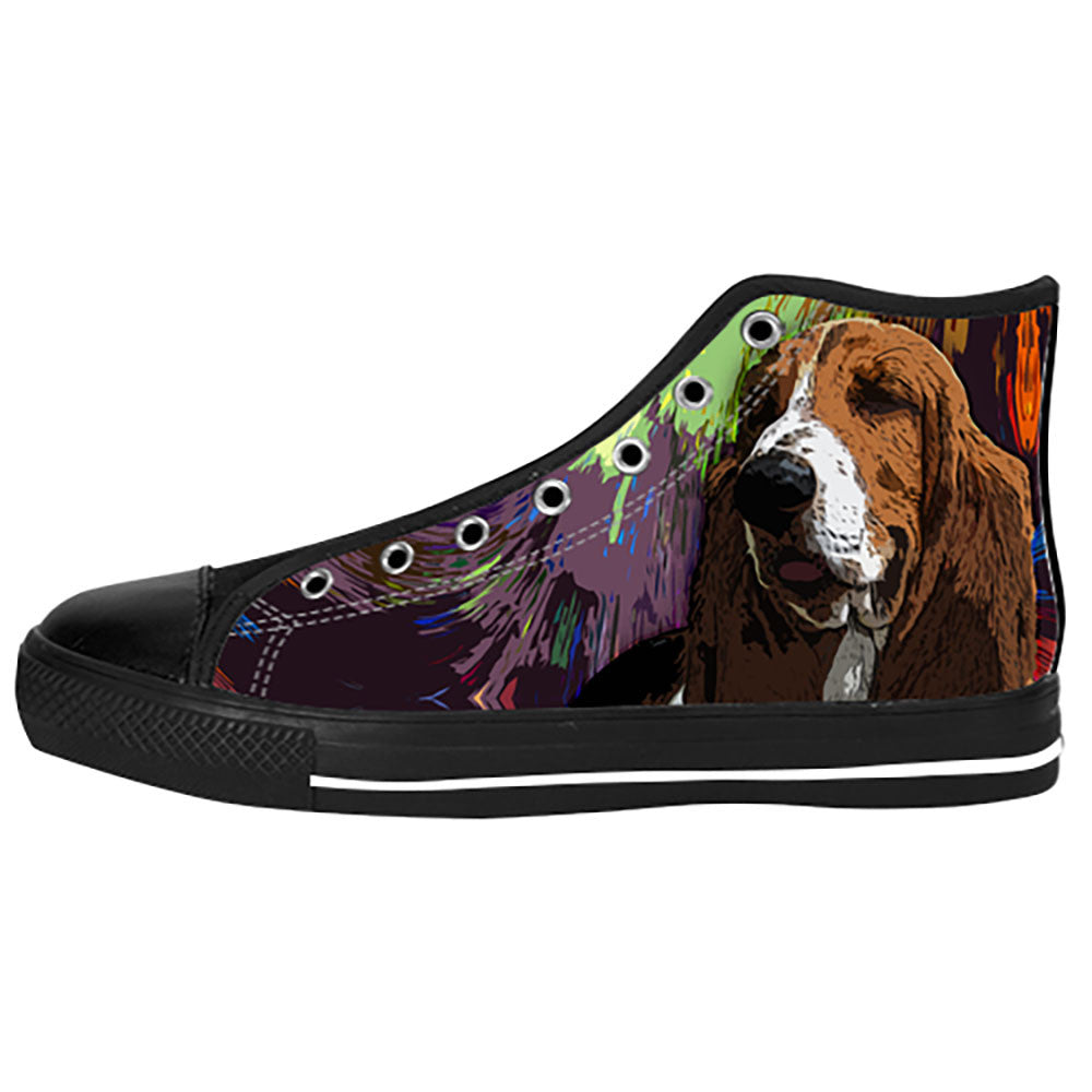 Basset Hound Shoes & Sneakers - Custom Basset Hound Canvas Shoes - TeeAmazing