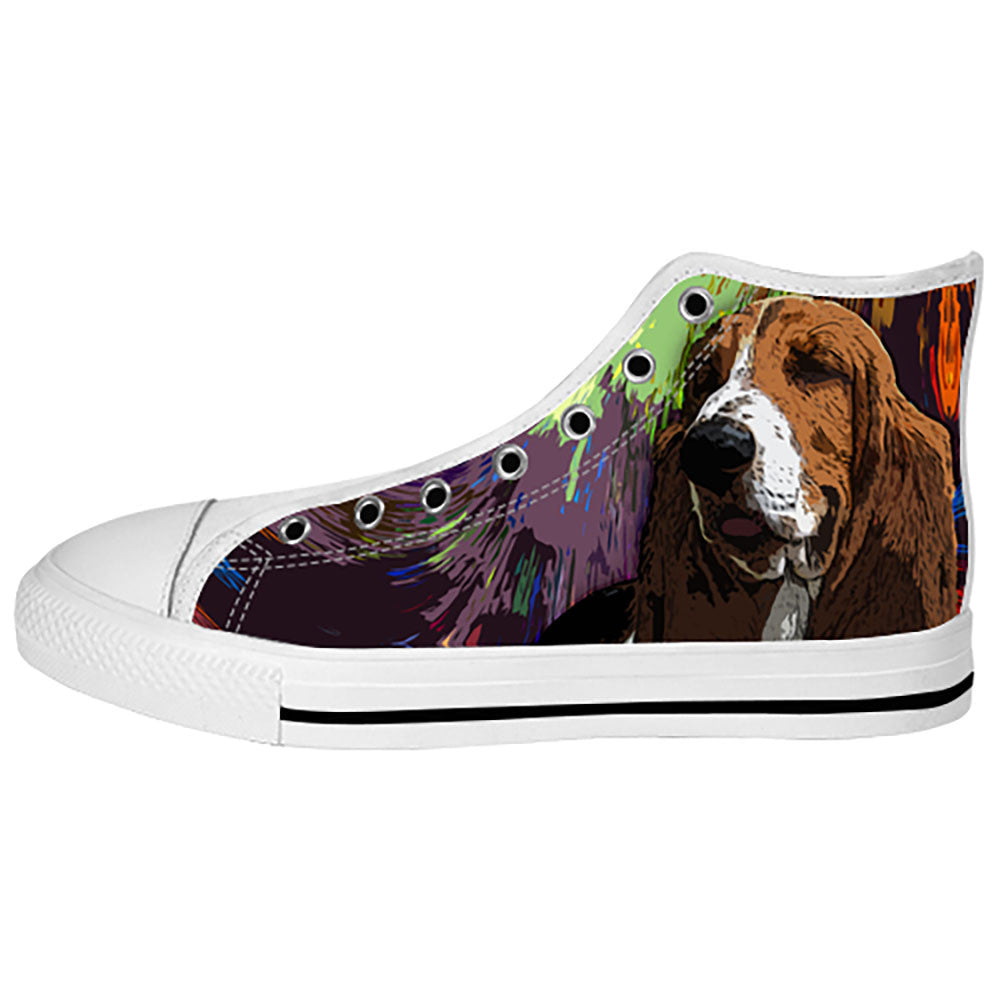 Basset Hound Shoes & Sneakers - Custom Basset Hound Canvas Shoes - TeeAmazing