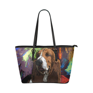 Basset Hound Leather Tote Bags - Basset Hound Bags - TeeAmazing
