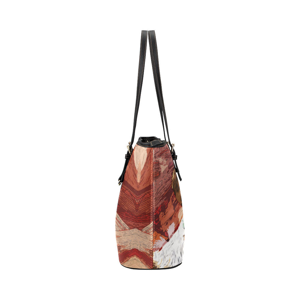 Brittany Spaniel Leather Tote Bags - Brittany Spaniel Bags - TeeAmazing