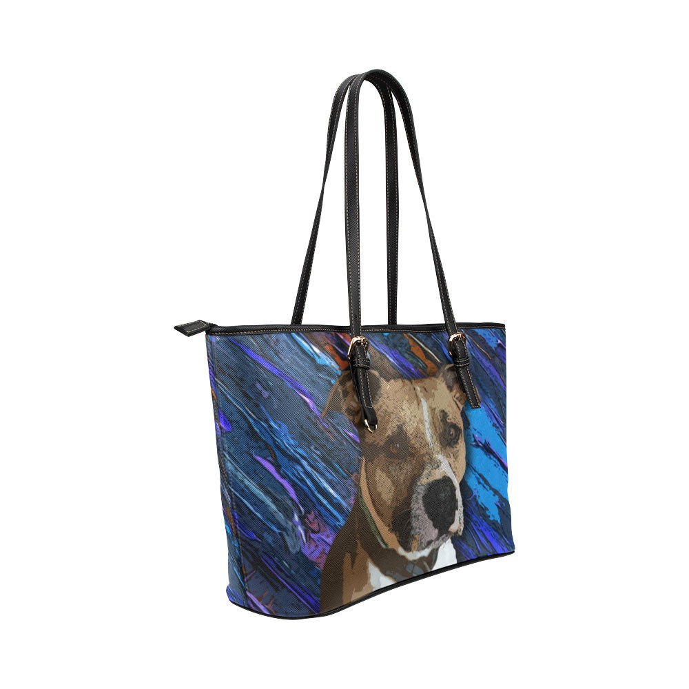 American Staffordshire Terrier Leather Tote Bags - American Staffordshire Terrier Bags - TeeAmazing
