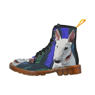 Bull Terrier Painting Black Boots For Women - TeeAmazing