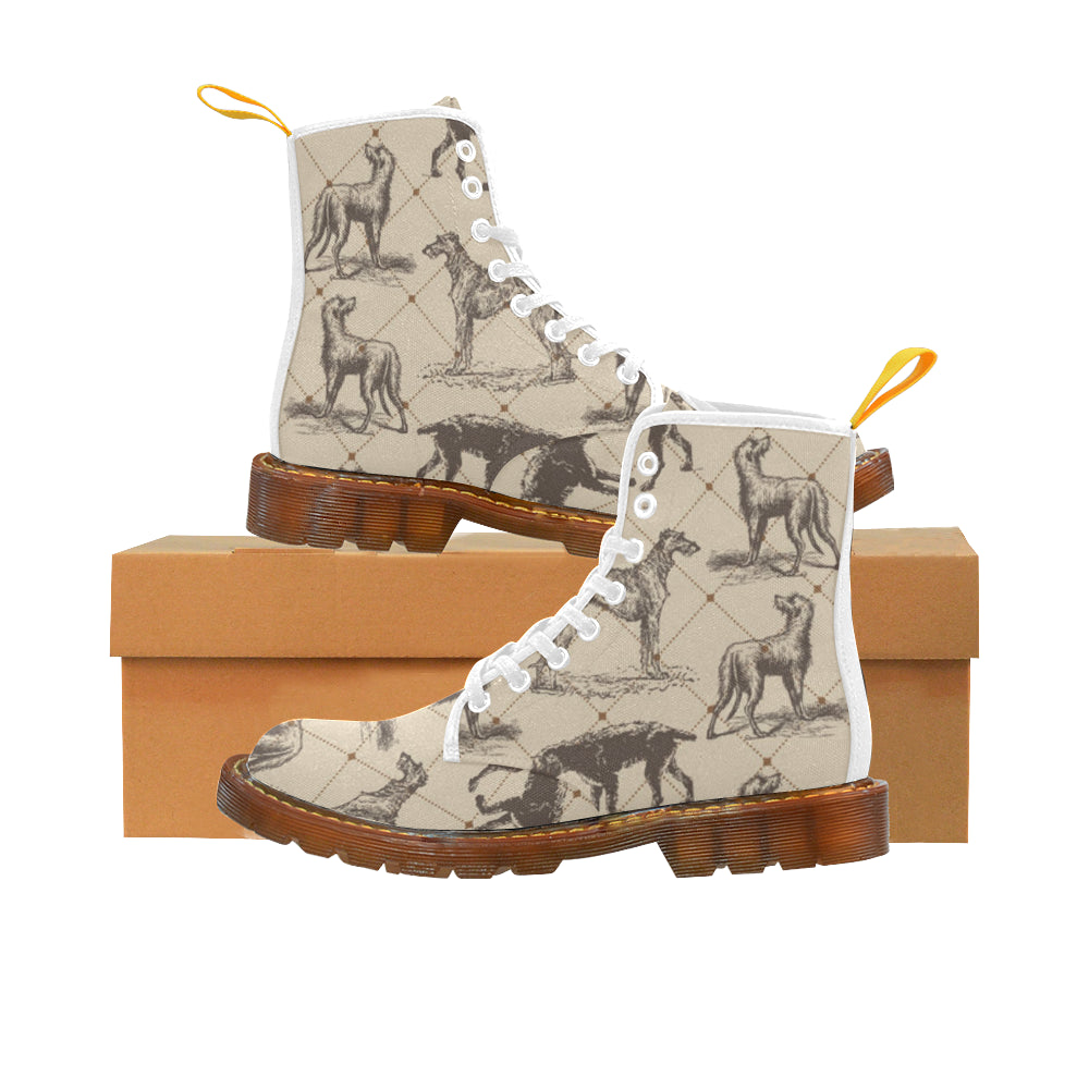 Scottish Deerhounds White Boots For Women - TeeAmazing