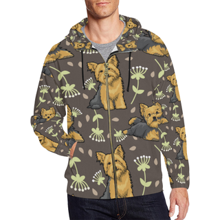 Cairn terrier Flower All Over Print Full Zip Hoodie for Men (Model H14) - TeeAmazing