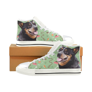 Australian Cattle Dog White High Top Canvas Shoes for Kid - TeeAmazing