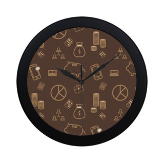 Accountant Pattern Black Circular Plastic Wall clock - TeeAmazing