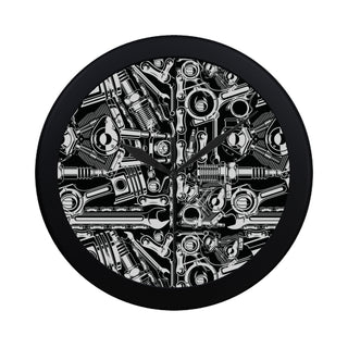 Biker Engine Black Circular Plastic Wall clock - TeeAmazing