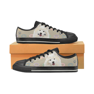 American Eskimo Dog Black Low Top Canvas Shoes for Kid - TeeAmazing