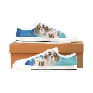 Cavalier King Charles Spaniel Water Colour No.1 White Men's Classic Canvas Shoes/Large Size - TeeAmazing